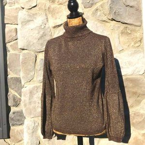 Spiegel Mocha Metallic Gold Sweater MEDIUM